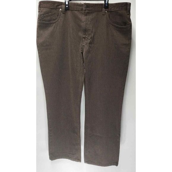 Kenneth Cole Size 42x30 Brown Pants 5 Pocket Adult Flat Front- Perfect Condition - Picture 1 of 12